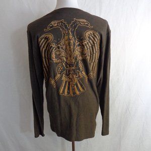 COPY - 👁️3 for $20 The Raw Uncut Graphic Brown L/S Shirt SZ L